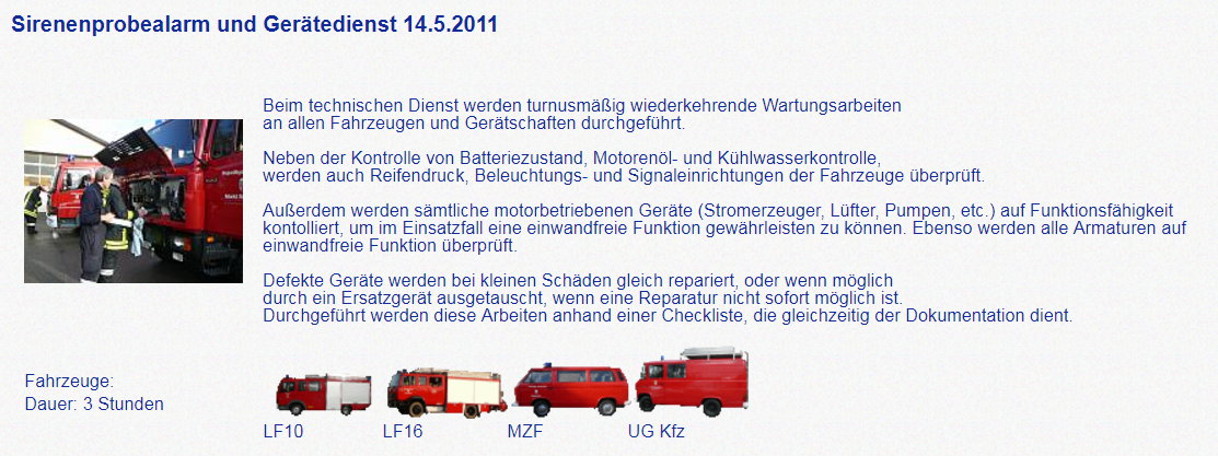 Gerätedienst 14.5.2011